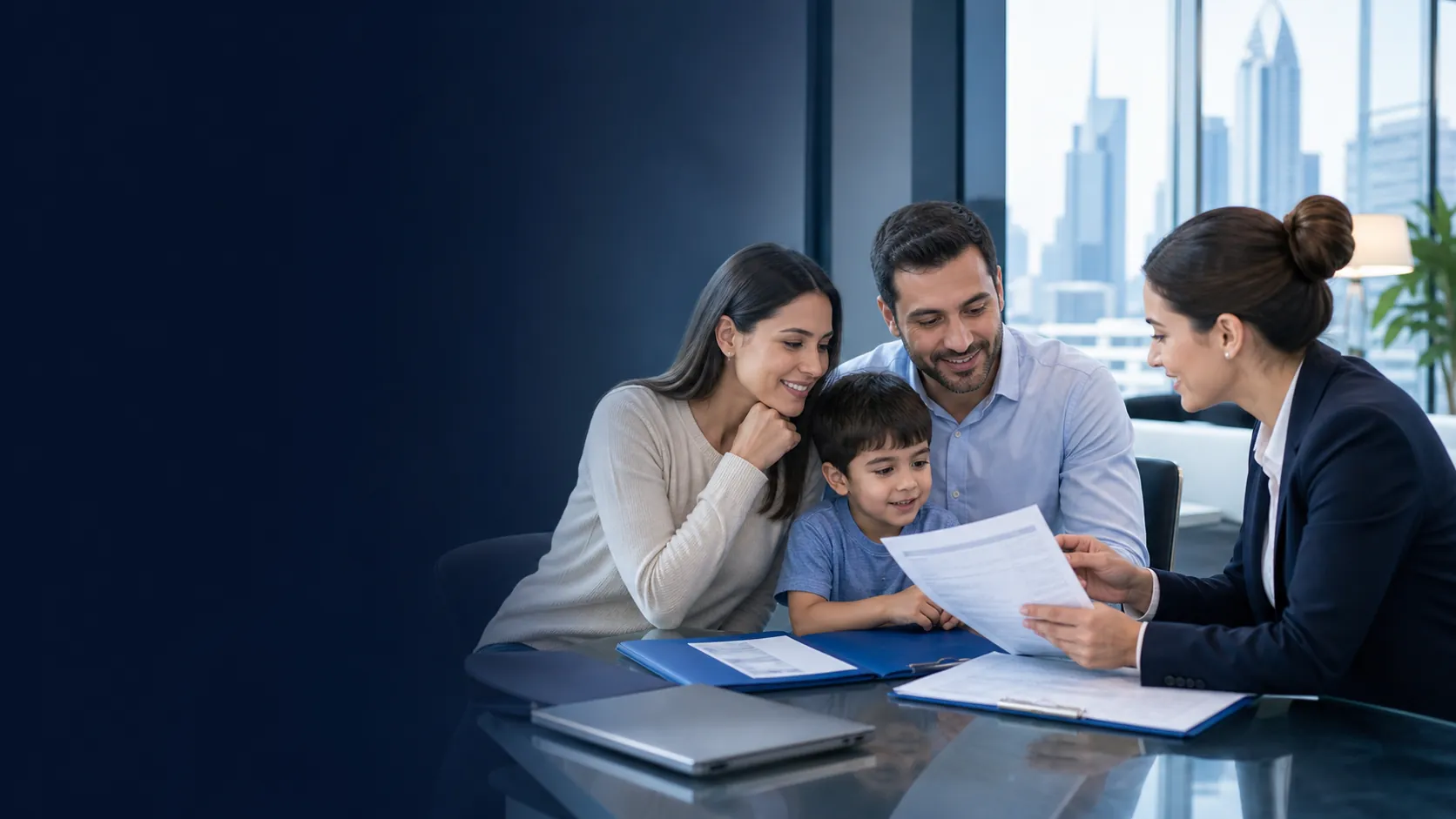 International family receiving insurance and document assistance