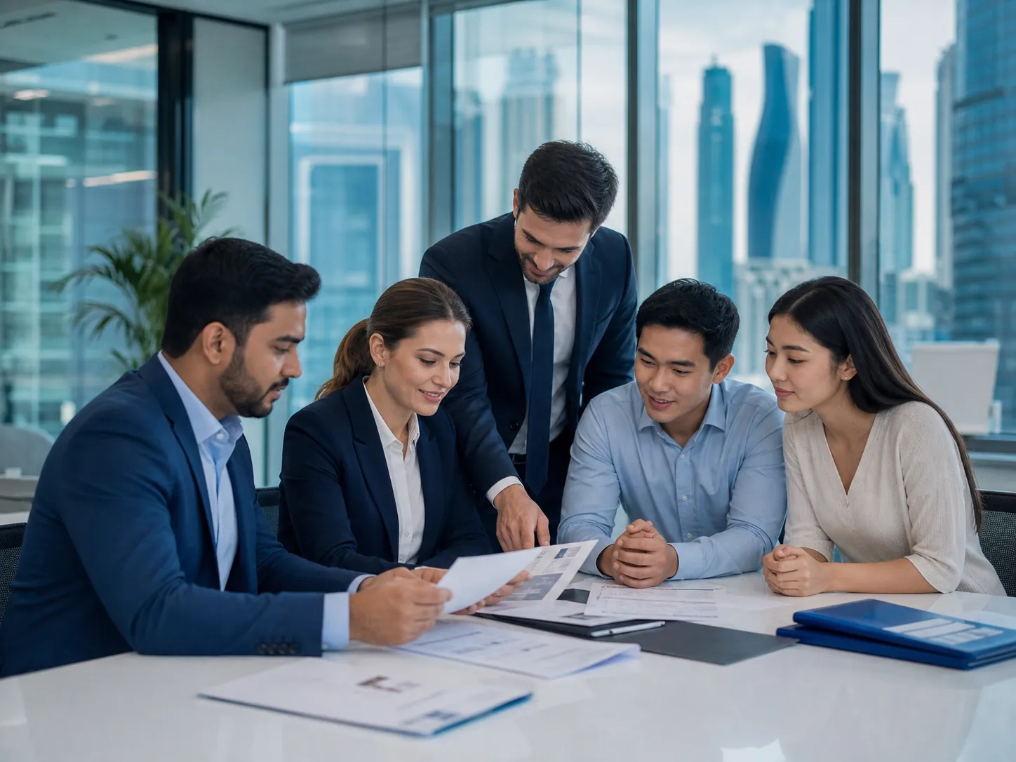 International advisors coordinating personal and family service documents
